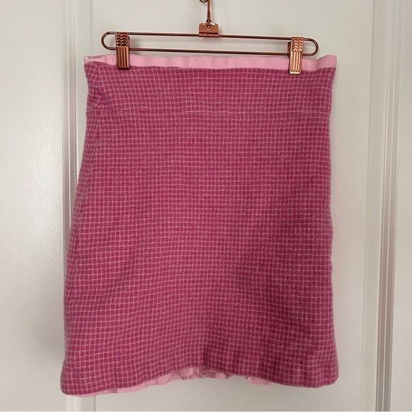 Tibi vintage wool pink checkered mini skirt - Picture 2 of 6